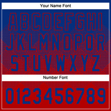 Load image into Gallery viewer, Custom Royal Red 3D Gradient Square Shape Two-Button Unisex Softball Jersey