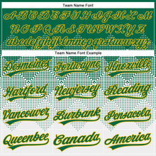 Загрузить изображение в средство просмотра галереи, Custom Kelly Green White-Gold 3D Gradient Square Shape Two-Button Unisex Softball Jersey