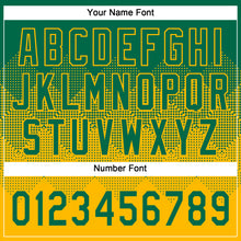 Загрузить изображение в средство просмотра галереи, Custom Kelly Green Gold 3D Gradient Square Shape Two-Button Unisex Softball Jersey