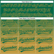 Загрузить изображение в средство просмотра галереи, Custom Kelly Green Old Gold 3D Gradient Square Shape Two-Button Unisex Softball Jersey