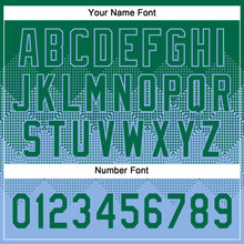 Загрузить изображение в средство просмотра галереи, Custom Kelly Green Light Blue 3D Gradient Square Shape Two-Button Unisex Softball Jersey