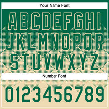 Загрузить изображение в средство просмотра галереи, Custom Kelly Green Cream 3D Gradient Square Shape Two-Button Unisex Softball Jersey