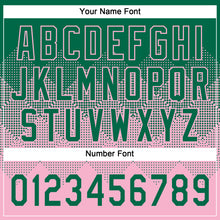 Загрузить изображение в средство просмотра галереи, Custom Kelly Green Light Pink 3D Gradient Square Shape Two-Button Unisex Softball Jersey