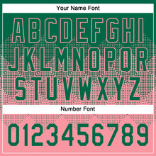 Загрузить изображение в средство просмотра галереи, Custom Kelly Green Medium Pink 3D Gradient Square Shape Two-Button Unisex Softball Jersey