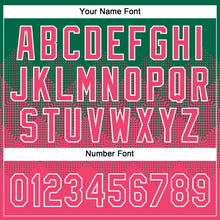 Загрузить изображение в средство просмотра галереи, Custom Kelly Green Neon Pink-White 3D Gradient Square Shape Two-Button Unisex Softball Jersey