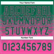 Загрузить изображение в средство просмотра галереи, Custom Kelly Green Pink 3D Gradient Square Shape Two-Button Unisex Softball Jersey