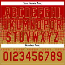 Charger l'image dans la galerie, Custom Red Old Gold 3D Gradient Square Shape Two-Button Unisex Softball Jersey