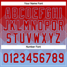 Charger l'image dans la galerie, Custom Red Light Blue 3D Gradient Square Shape Two-Button Unisex Softball Jersey