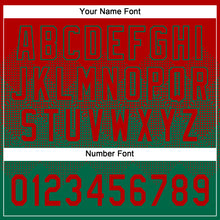 Charger l'image dans la galerie, Custom Red Kelly Green 3D Gradient Square Shape Two-Button Unisex Softball Jersey