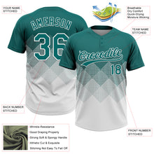 Загрузить изображение в средство просмотра галереи, Custom Teal White 3D Gradient Square Shape Two-Button Unisex Softball Jersey