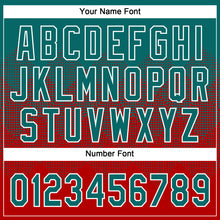 Загрузить изображение в средство просмотра галереи, Custom Teal Red-White 3D Gradient Square Shape Two-Button Unisex Softball Jersey