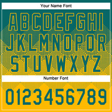 Загрузить изображение в средство просмотра галереи, Custom Teal Gold 3D Gradient Square Shape Two-Button Unisex Softball Jersey