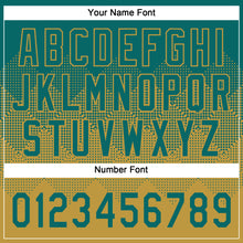 Загрузить изображение в средство просмотра галереи, Custom Teal Old Gold 3D Gradient Square Shape Two-Button Unisex Softball Jersey