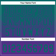 Загрузить изображение в средство просмотра галереи, Custom Teal Purple 3D Gradient Square Shape Two-Button Unisex Softball Jersey