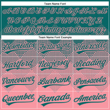 Загрузить изображение в средство просмотра галереи, Custom Teal Medium Pink 3D Gradient Square Shape Two-Button Unisex Softball Jersey