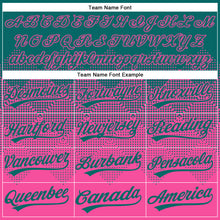 Загрузить изображение в средство просмотра галереи, Custom Teal Pink 3D Gradient Square Shape Two-Button Unisex Softball Jersey