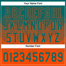 Загрузить изображение в средство просмотра галереи, Custom Teal Orange 3D Gradient Square Shape Two-Button Unisex Softball Jersey