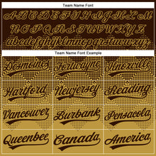 Laden Sie das Bild in den Galerie-Viewer, Custom Brown Old Gold 3D Gradient Square Shape Two-Button Unisex Softball Jersey