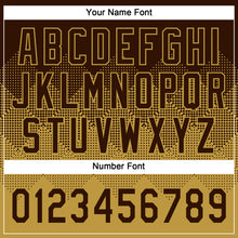 Laden Sie das Bild in den Galerie-Viewer, Custom Brown Old Gold 3D Gradient Square Shape Two-Button Unisex Softball Jersey