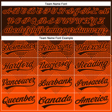 Laden Sie das Bild in den Galerie-Viewer, Custom Brown Orange 3D Gradient Square Shape Two-Button Unisex Softball Jersey