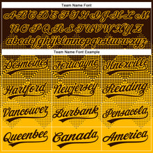 Laden Sie das Bild in den Galerie-Viewer, Custom Brown Gold 3D Gradient Square Shape Two-Button Unisex Softball Jersey