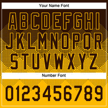 Laden Sie das Bild in den Galerie-Viewer, Custom Brown Gold 3D Gradient Square Shape Two-Button Unisex Softball Jersey