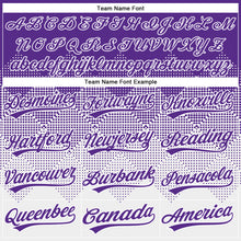 Laden Sie das Bild in den Galerie-Viewer, Custom Purple White 3D Gradient Square Shape Two-Button Unisex Softball Jersey