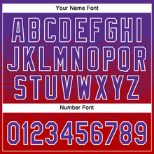 Laden Sie das Bild in den Galerie-Viewer, Custom Purple Red-White 3D Gradient Square Shape Two-Button Unisex Softball Jersey