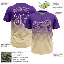 Laden Sie das Bild in den Galerie-Viewer, Custom Purple Cream 3D Gradient Square Shape Two-Button Unisex Softball Jersey