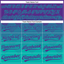 Laden Sie das Bild in den Galerie-Viewer, Custom Purple Aqua 3D Gradient Square Shape Two-Button Unisex Softball Jersey