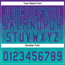 Laden Sie das Bild in den Galerie-Viewer, Custom Purple Aqua 3D Gradient Square Shape Two-Button Unisex Softball Jersey