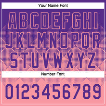 Laden Sie das Bild in den Galerie-Viewer, Custom Purple Medium Pink 3D Gradient Square Shape Two-Button Unisex Softball Jersey