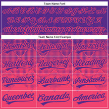 Laden Sie das Bild in den Galerie-Viewer, Custom Purple Neon Pink 3D Gradient Square Shape Two-Button Unisex Softball Jersey