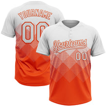 Загрузить изображение в средство просмотра галереи, Custom White Orange 3D Gradient Square Shape Two-Button Unisex Softball Jersey