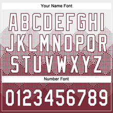 Загрузить изображение в средство просмотра галереи, Custom White Burgundy 3D Gradient Square Shape Two-Button Unisex Softball Jersey