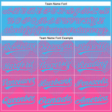 Charger l'image dans la galerie, Custom Sky Blue Pink 3D Gradient Square Shape Two-Button Unisex Softball Jersey