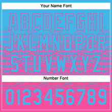 Charger l'image dans la galerie, Custom Sky Blue Pink 3D Gradient Square Shape Two-Button Unisex Softball Jersey