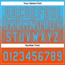 Charger l'image dans la galerie, Custom Sky Blue Orange 3D Gradient Square Shape Two-Button Unisex Softball Jersey