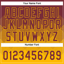 Загрузить изображение в средство просмотра галереи, Custom Burgundy Gold 3D Gradient Square Shape Two-Button Unisex Softball Jersey