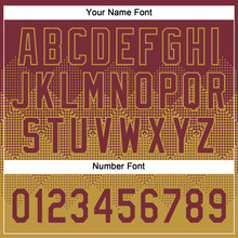 Загрузить изображение в средство просмотра галереи, Custom Burgundy Old Gold 3D Gradient Square Shape Two-Button Unisex Softball Jersey