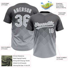 Загрузить изображение в средство просмотра галереи, Custom Steel Gray Gray-White 3D Gradient Square Shape Two-Button Unisex Softball Jersey