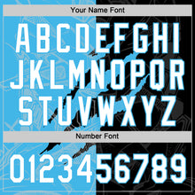 Load image into Gallery viewer, Custom Graffiti Pattern White Black-Sky Blue 3D Scratch Two-Button Unisex Softball Jersey