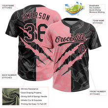 Load image into Gallery viewer, Custom Graffiti Pattern Black-Medium Pink 3D Scratch Two-Button Unisex Softball Jersey