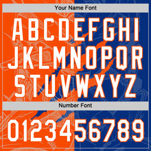 Load image into Gallery viewer, Custom Graffiti Pattern White Royal-Orange 3D Scratch Two-Button Unisex Softball Jersey