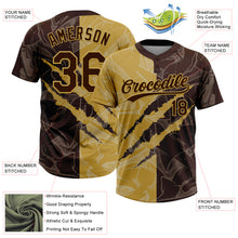 Charger l'image dans la galerie, Custom Graffiti Pattern Brown-Old Gold 3D Scratch Two-Button Unisex Softball Jersey