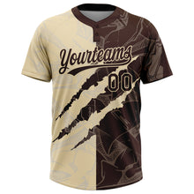 Charger l'image dans la galerie, Custom Graffiti Pattern Brown-Cream 3D Scratch Two-Button Unisex Softball Jersey