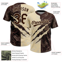 Charger l'image dans la galerie, Custom Graffiti Pattern Brown-Cream 3D Scratch Two-Button Unisex Softball Jersey