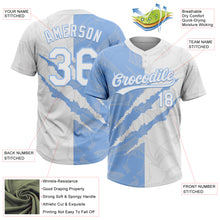 Charger l'image dans la galerie, Custom Graffiti Pattern White-Light Blue 3D Scratch Two-Button Unisex Softball Jersey