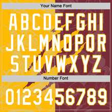 Charger l'image dans la galerie, Custom Graffiti Pattern White Burgundy-Gold 3D Scratch Two-Button Unisex Softball Jersey