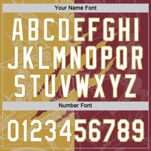 Charger l'image dans la galerie, Custom Graffiti Pattern White Burgundy-Old Gold 3D Scratch Two-Button Unisex Softball Jersey